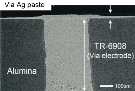 Structure of Via Ag paste