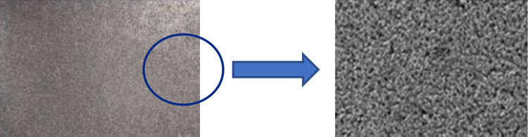 Appearance and enlarged view of Titanium sintered poder body electrode