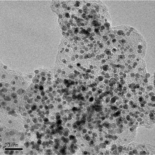 Pt-alloy (PtCo) Catalyst TEM image