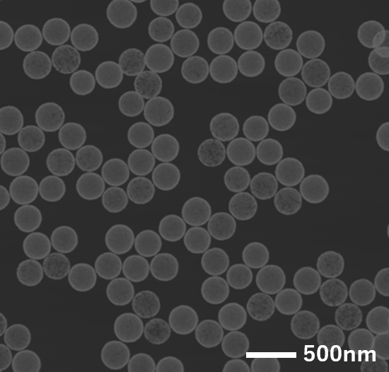 STEM image of gold nanoshell particles (220 nm)②