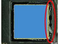 Earlier quartz glass with gold-tin sealant: Cracks occur after sealing